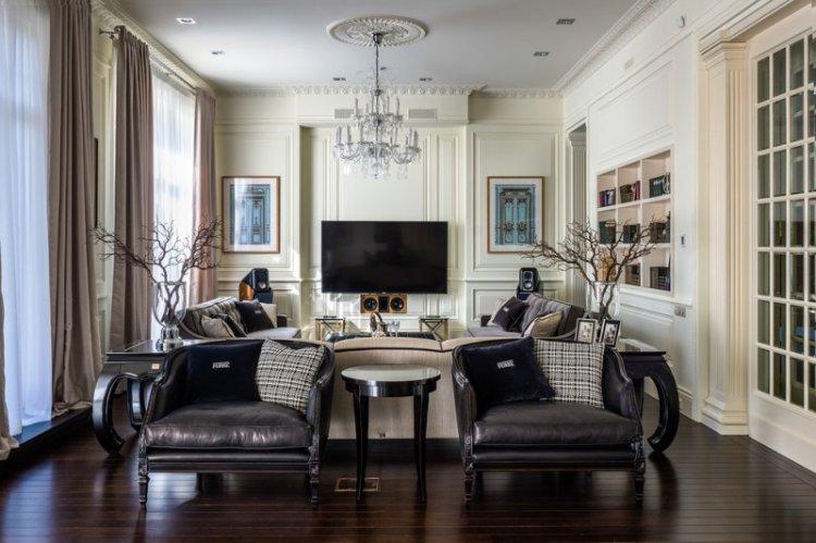 Гостиная в классическом стиле - дизайн интерьера фото
