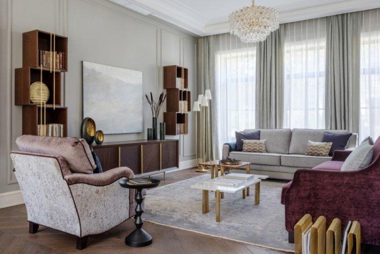Гостиная в классическом стиле - дизайн интерьера фото