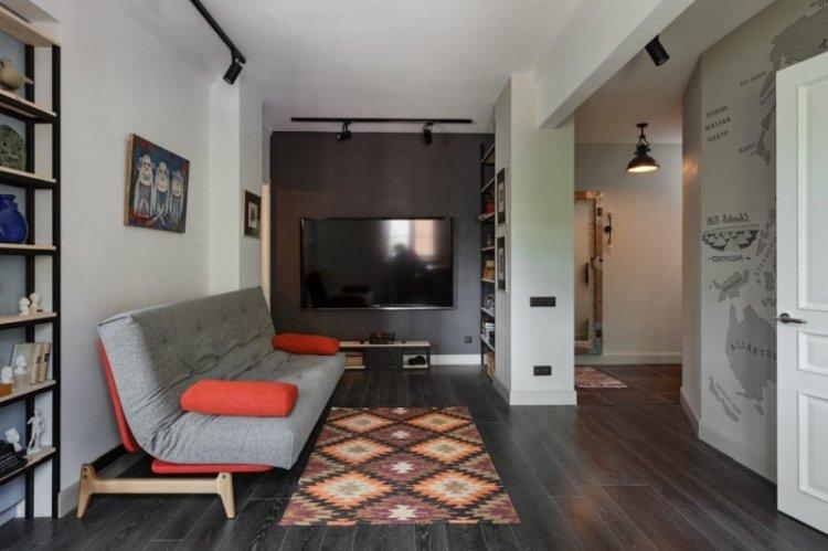 Гостиная в стиле контемпорари - дизайн интерьера фото