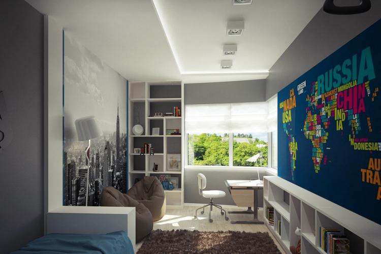 Отделка потолка - Дизайн комнаты для подростка