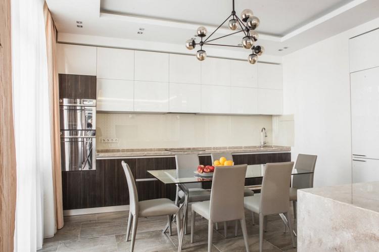 Отделка пола - Дизайн кухни 12 кв.м.