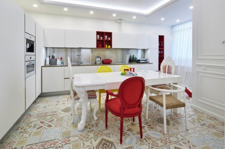 Кухня 13 кв.м. в стиле фьюжн - Дизайн интерьера