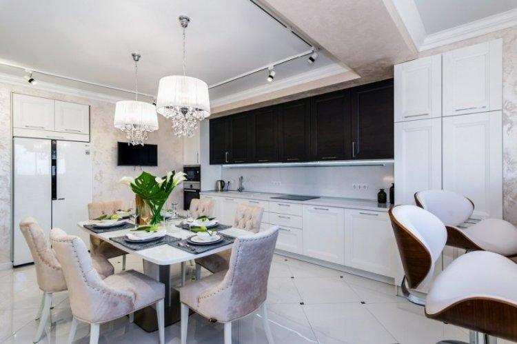 Белая кухня 20 кв.м. - Дизайн интерьера