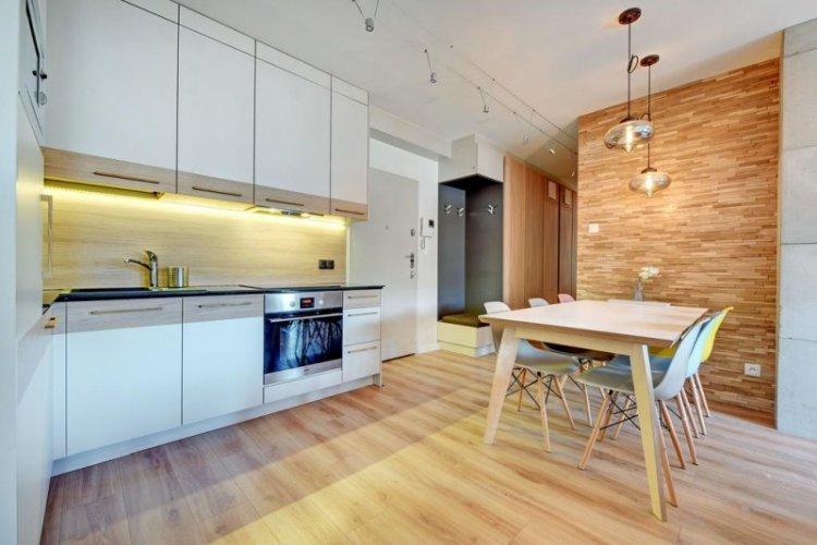 Бежевая кухня 20 кв.м. - Дизайн интерьера