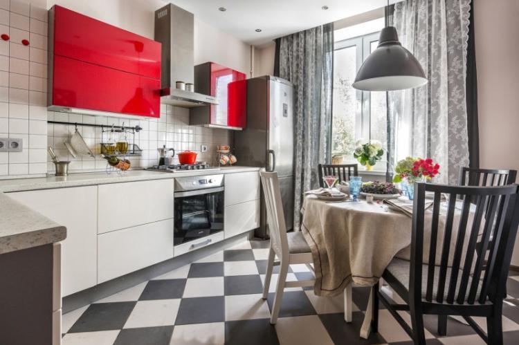 Отделка пола - Дизайн кухни 3 на 4