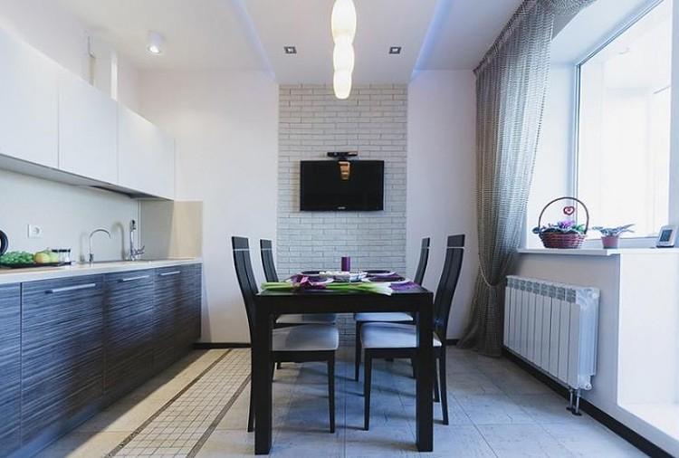 Отделка потолка - Дизайн кухни 3 на 4