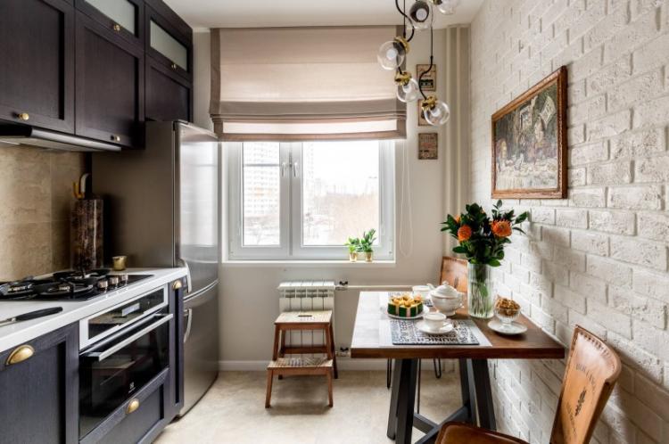 Отделка пола - Дизайн кухни 9 кв.м.