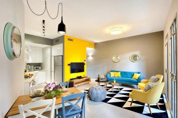 Кухня-гостиная 20 кв.м. - Дизайн интерьера фото