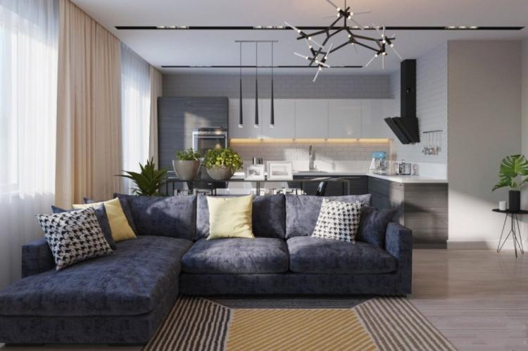 Дизайн кухни-гостиной - фото реальных интерьеров