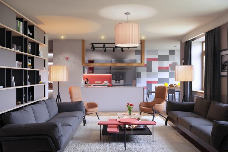 Кухня-гостиная «Тетрис»