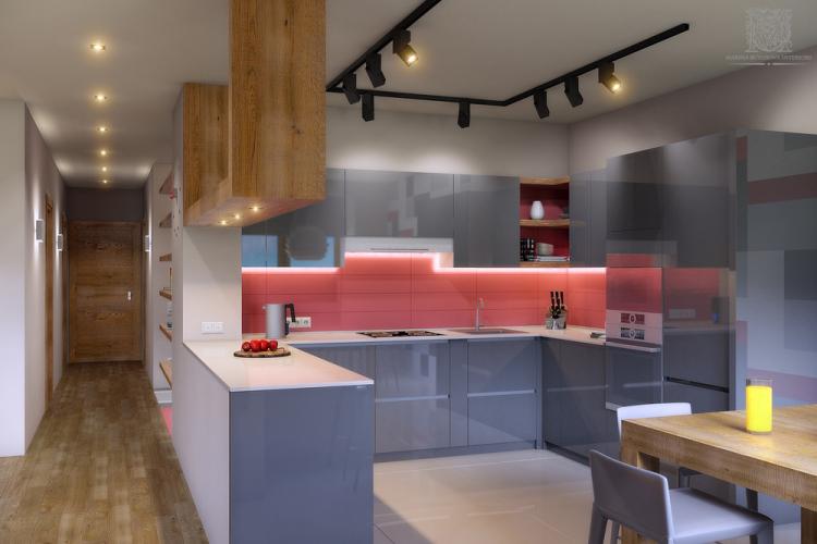 Дизайн кухни-гостиной «Тетрис»