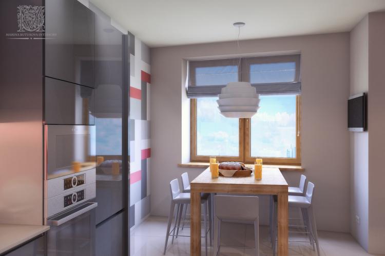 Дизайн кухни-гостиной «Тетрис»