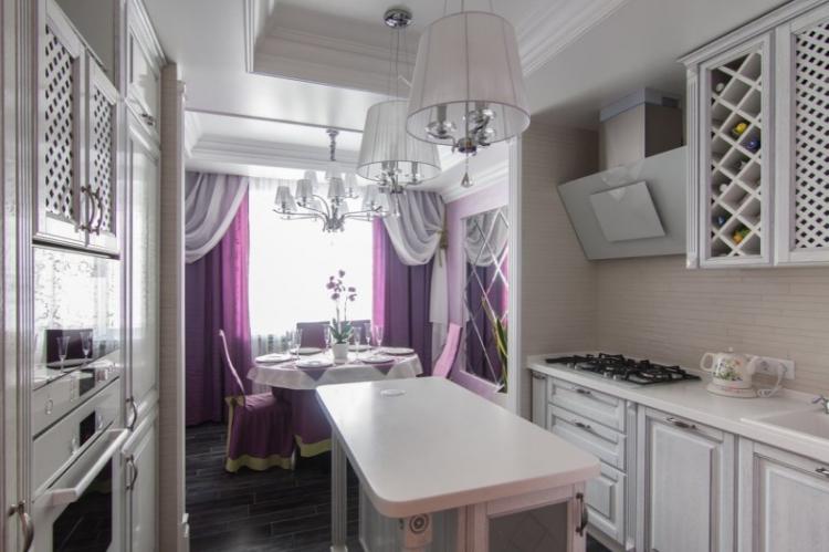 Дизайн кухни с балконом в стиле прованс
