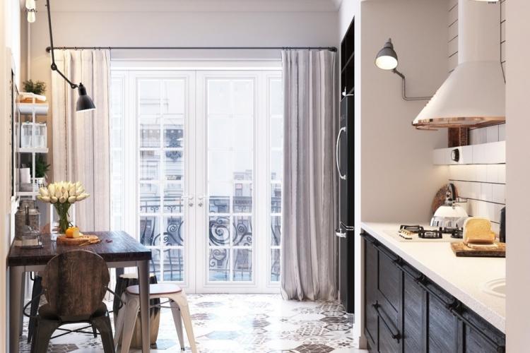 Шторы и текстиль - Дизайн кухни в скандинавском стиле