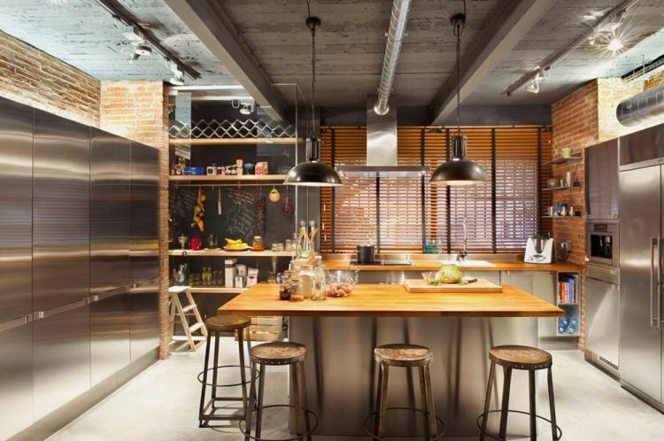 Дизайн кухни в стиле лофт - фото реальных интерьеров