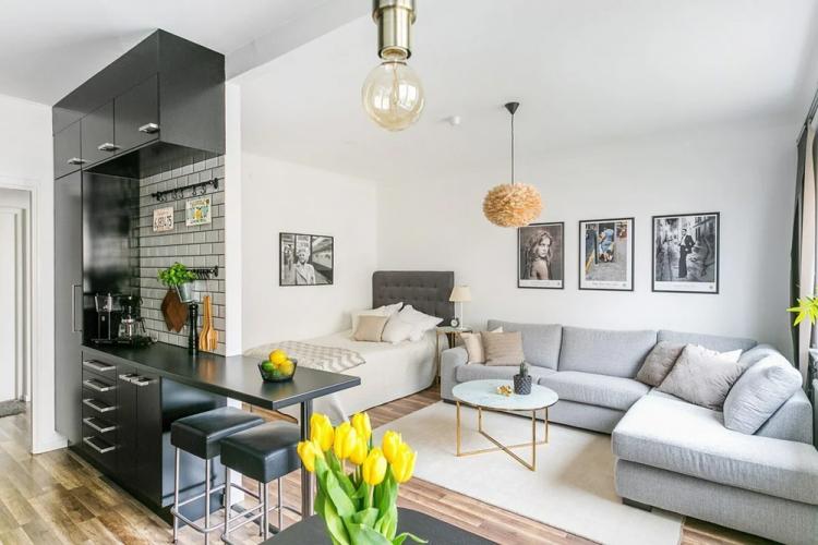 Цветовая гамма - Дизайн квартиры 30 кв.м.