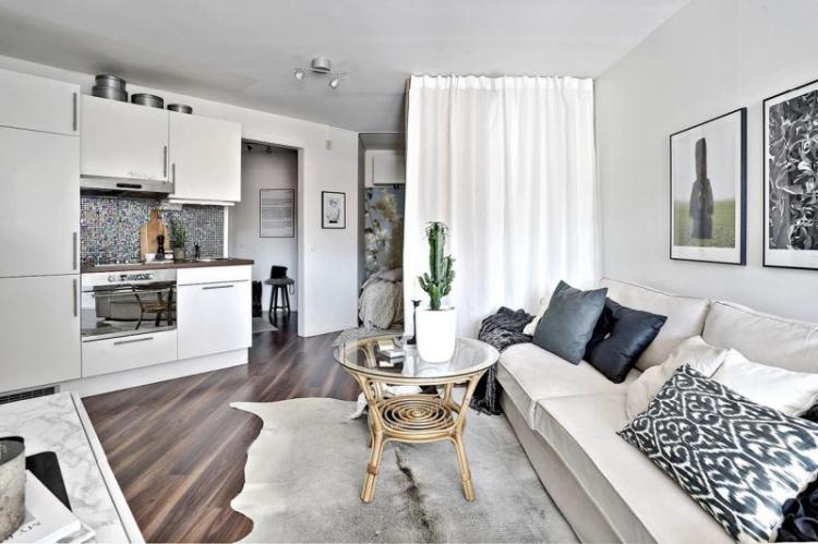 Квартира-студия в скандинавском стиле - Дизайн интерьера