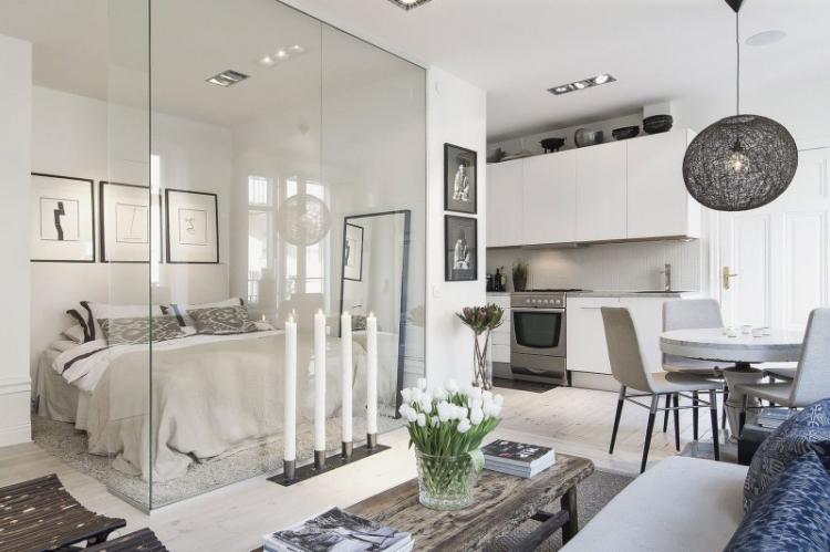 Квартира-студия в скандинавском стиле - Дизайн интерьера