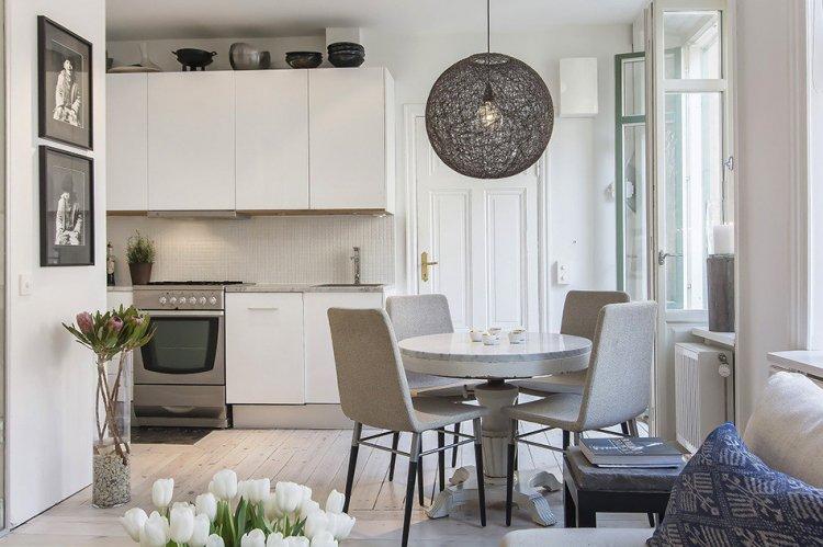 Классическая стокгольмская студия - Дизайн квартиры в скандинавском стиле