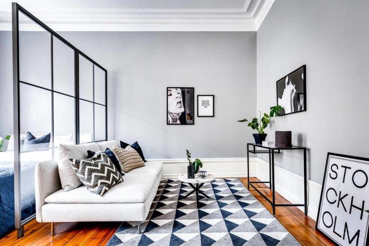 Акцент на пол - Дизайн квартиры в скандинавском стиле