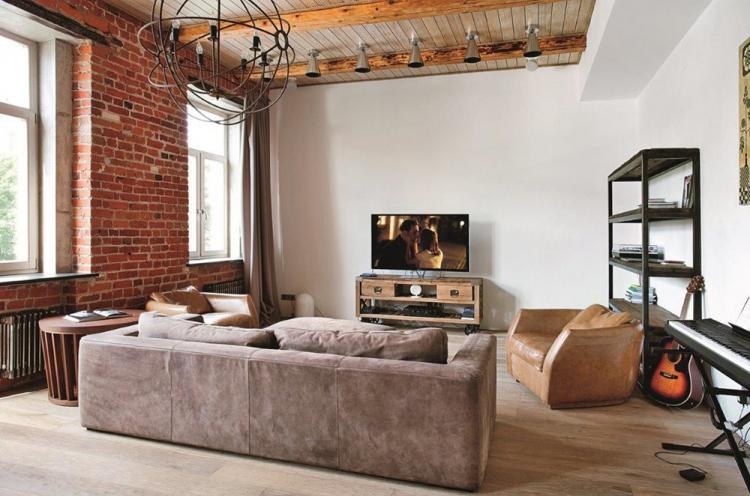 Дизайн квартиры в стиле лофт - фото реальных интерьеров