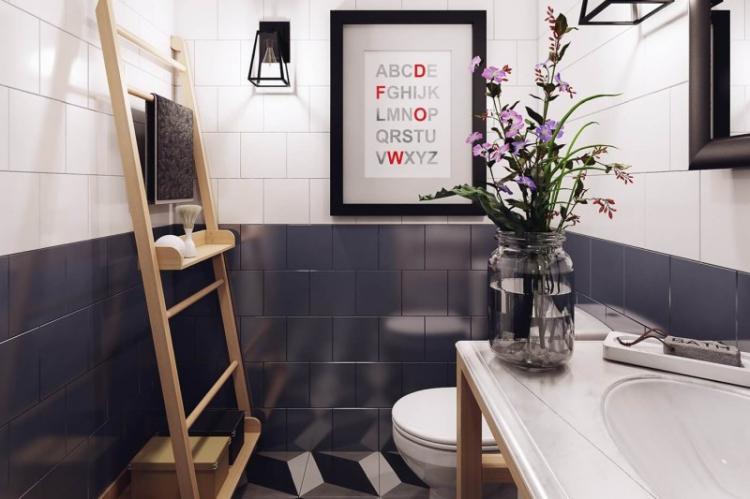 Больше глянцевых поверхностей - Дизайн маленького туалета