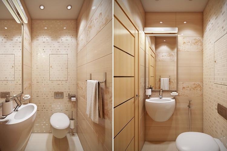 Больше глянцевых поверхностей - Дизайн маленького туалета