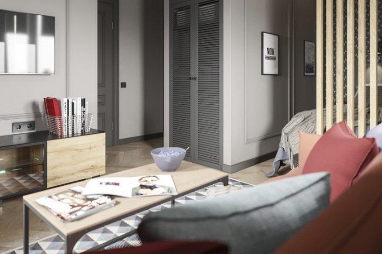 Безупречная многозадачность в Москве - Дизайн однокомнатной квартиры 33 кв.м.