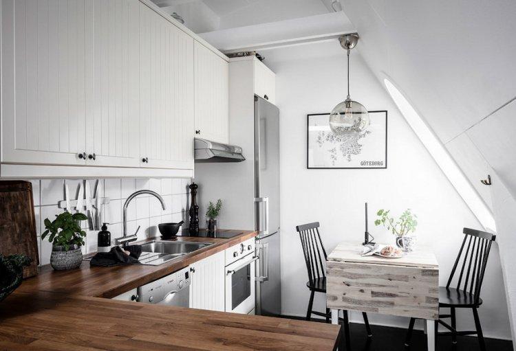 Дизайн мансарды 33 кв.м. в Стокгольме - Дизайн однокомнатной квартиры 33 кв.м.