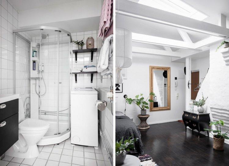 Дизайн мансарды 33 кв.м. в Стокгольме - Дизайн однокомнатной квартиры 33 кв.м.