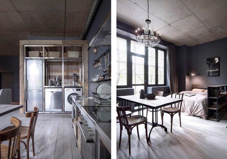 Изысканный московский лофт - Дизайн однокомнатной квартиры