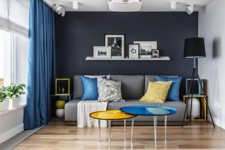 Выдвижная кровать в подиуме - Дизайн однокомнатной квартиры