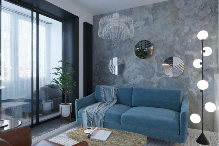 Холодный уют в однокомнатной квартире - Дизайн однокомнатной квартиры