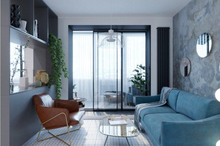 Холодный уют в однокомнатной квартире - Дизайн однокомнатной квартиры