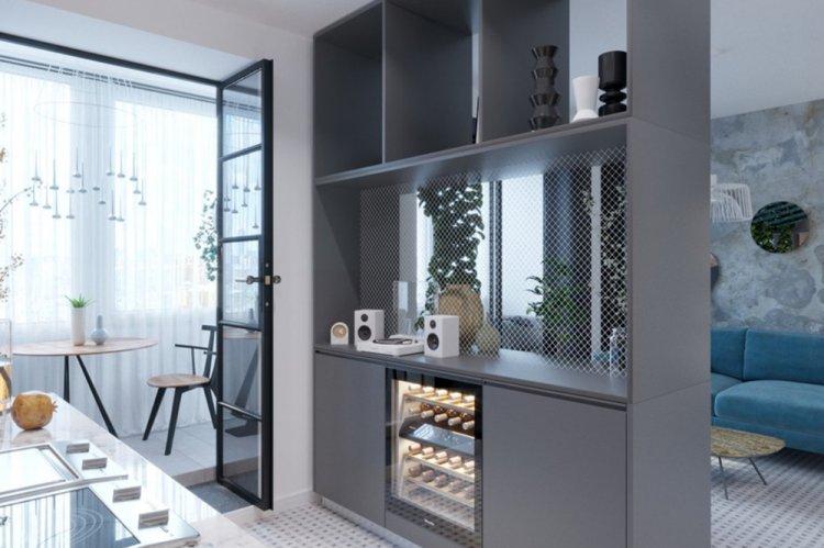 Холодный уют в однокомнатной квартире - Дизайн однокомнатной квартиры