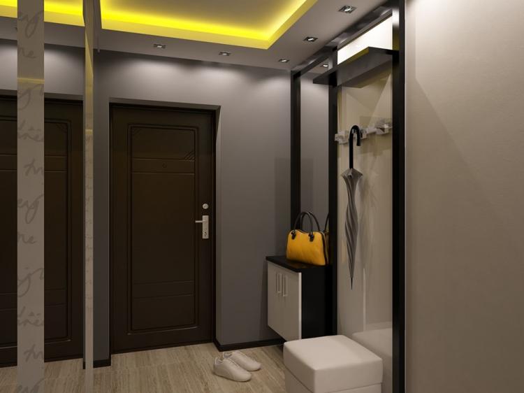 Серая прихожая в хрущевке - Дизайн интерьера