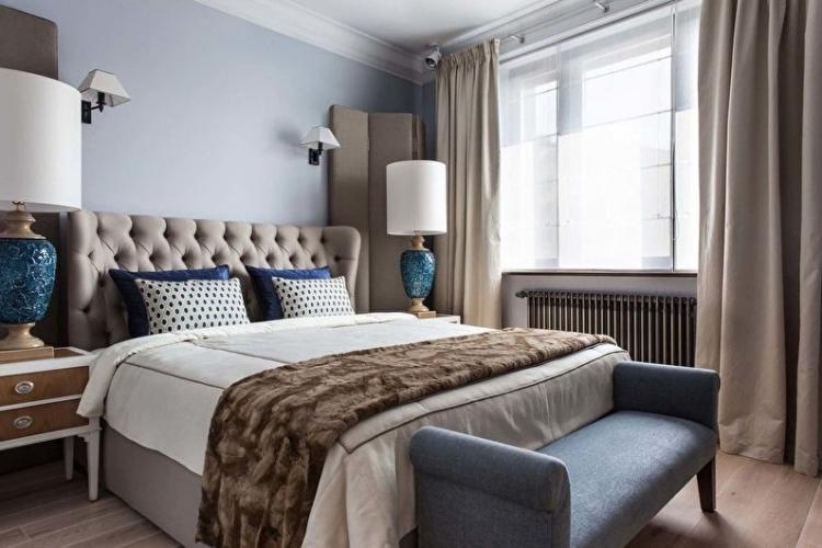 Спальня 10 кв.м. в классическом стиле - Дизайн интерьера