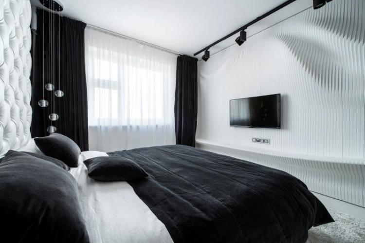 Черная спальня 10 кв.м. - Дизайн интерьера