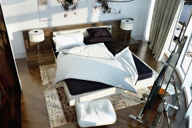 Отделка пола - Дизайн спальни 9 кв.м.