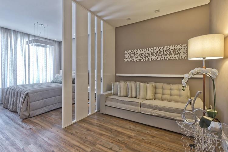 Гостиная, совмещенная со спальней - дизайн интерьера фото