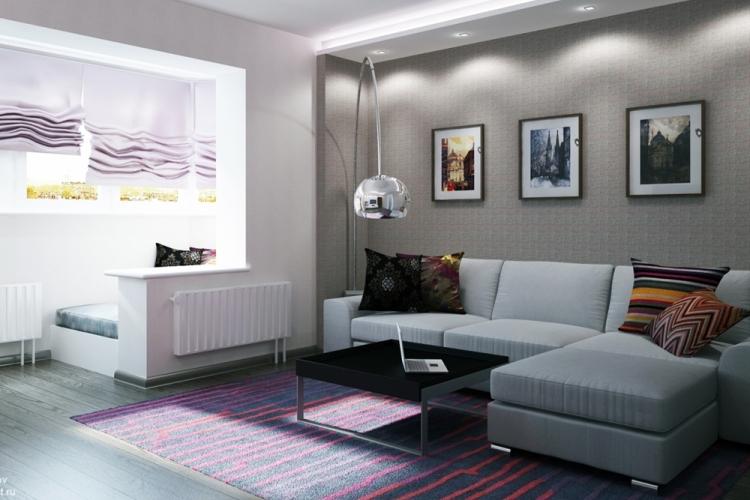 Гостиная, совмещенная со спальней - дизайн интерьера фото