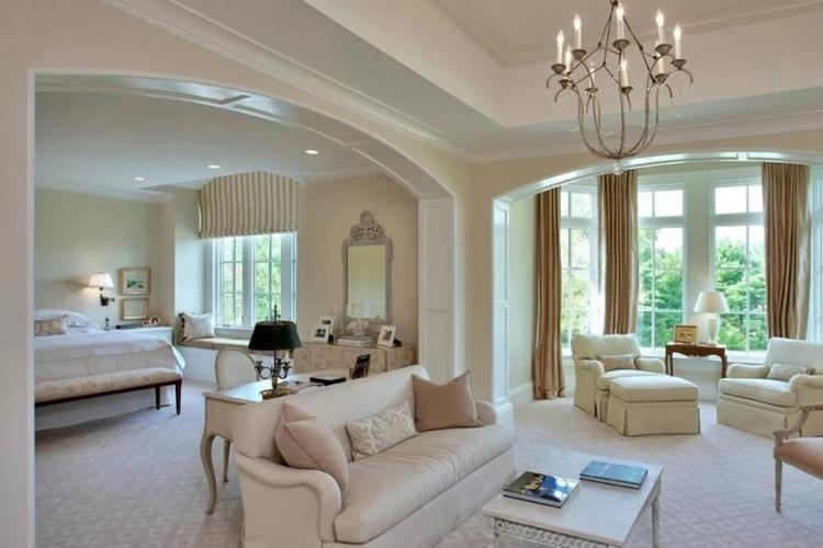 Гостиная, совмещенная со спальней - дизайн интерьера фото