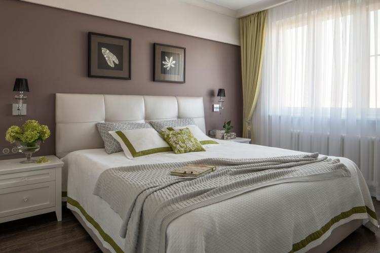 Коричневая спальня в хрущевке - Дизайн интерьера