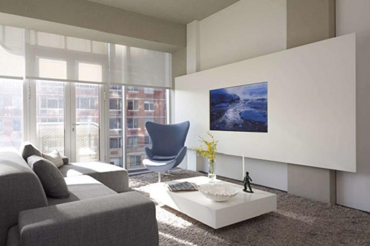 Ниша из гипсокартона - Дизайн стены с телевизором