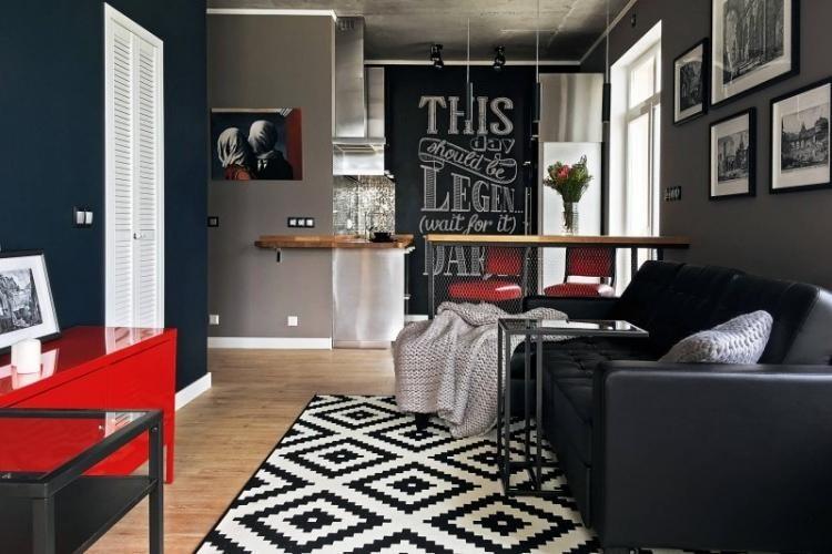 Отделка пола - Дизайн узкой гостиной