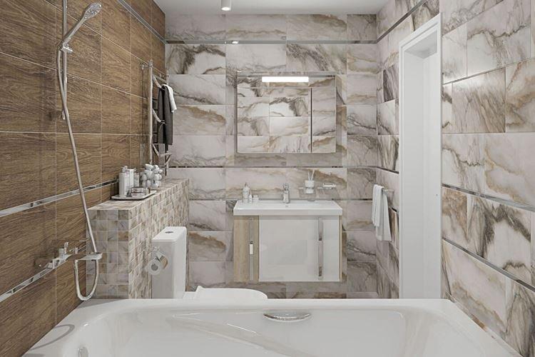 Дизайн ванной комнаты 2021 - фото реальных интерьеров