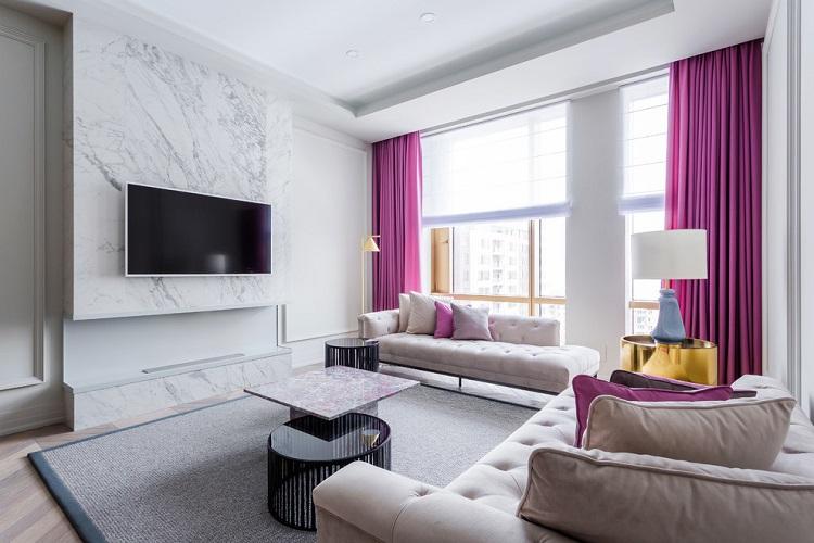 Белый зал в квартире - Дизайн интерьера