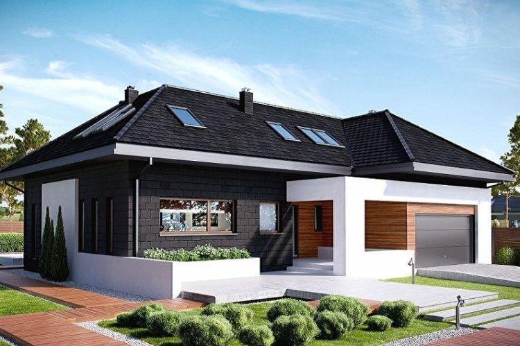 Одноэтажный дом с мансардой - проекты и фото