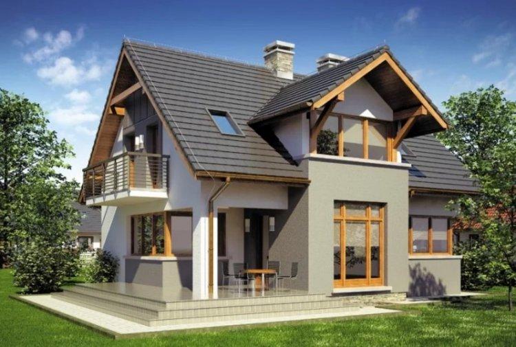 Двухэтажный дом с мансардой - проекты и фото