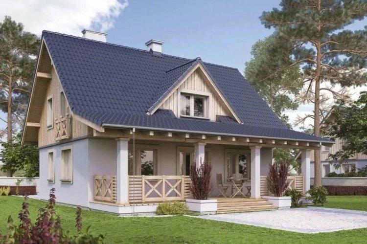 Дом с мансардой и террасой - проекты и фото